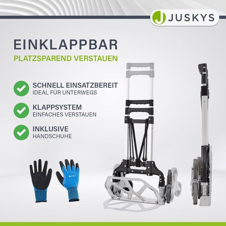 Klappbare Treppensackkarre Alu Sackkarre bis 80kg höhenverstellbar Wagen - 4262437182438