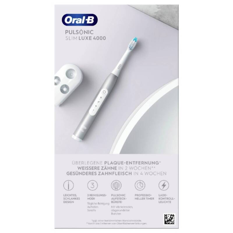 Oral-B Elektrische Zahnbürste Schallzahnbürste Pulsonic Slim Luxe 4000 Platin - 4210201305644