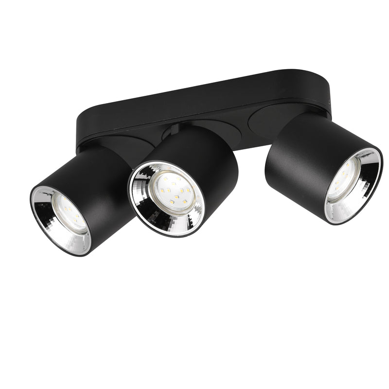 TRIO LIGHTING Deckenstrahler Guayana GU10 3-flammig schwarz matt Metall Lampe - 4017807573992