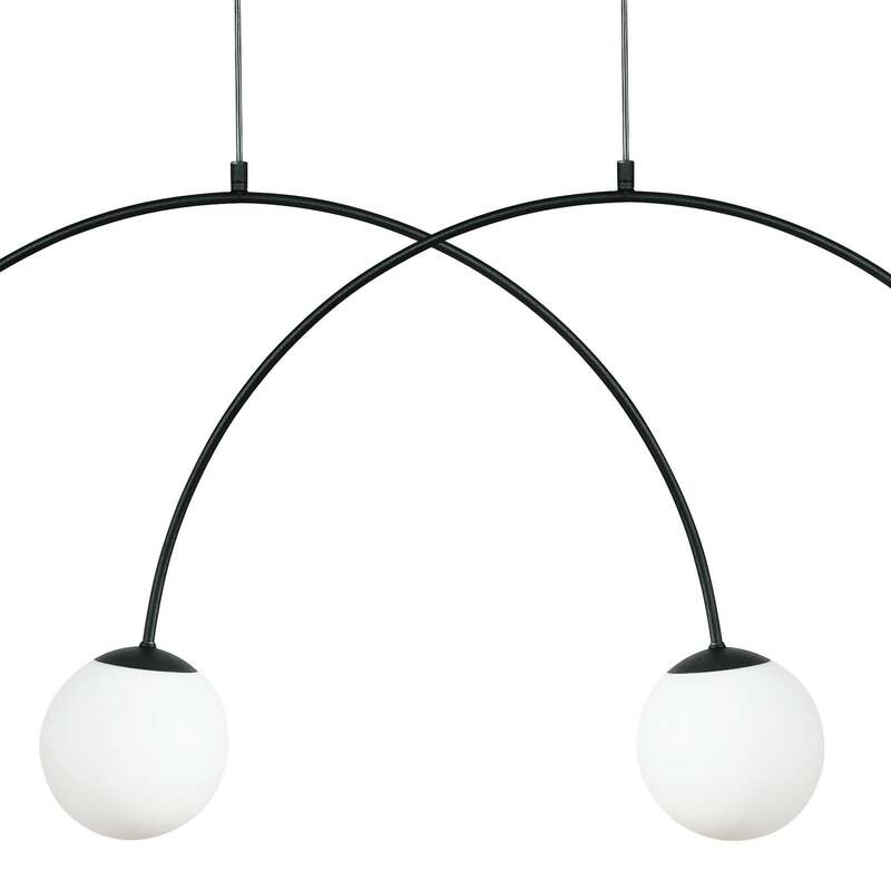 Hängeleuchte Nova Pendelleuchte 4-flammig LED dimmbar schwarz weiß 120x15cm - 5905563004685