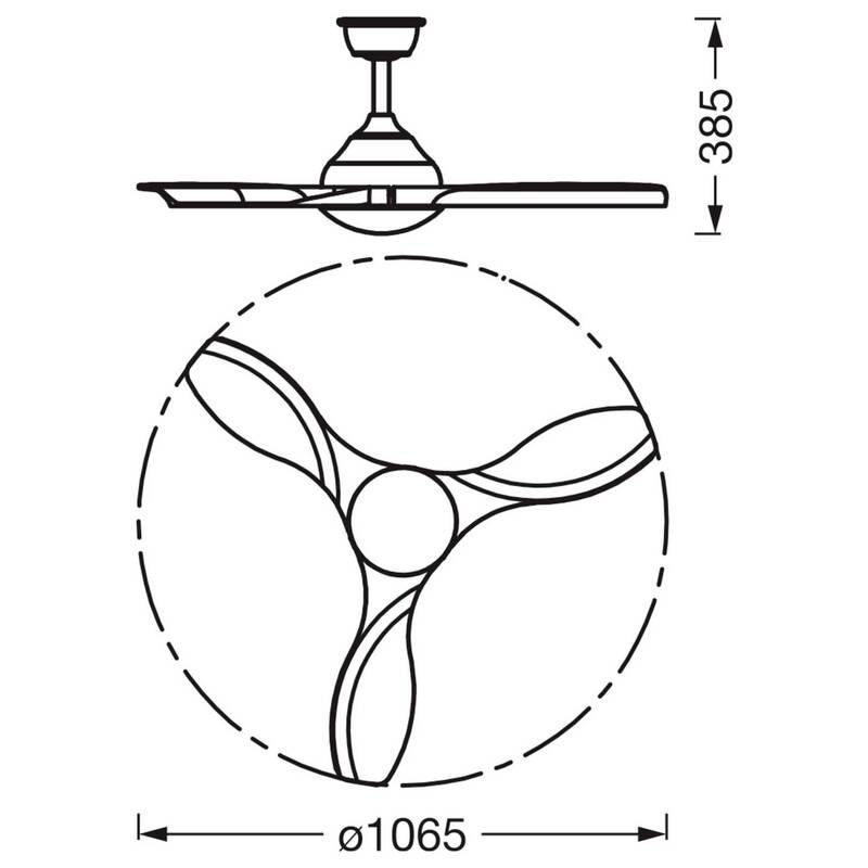 OSRAM Deckenventilator Bise 1065mm RGB dimmbar mit Beleuchtung Fernbedienung - 4058075857773