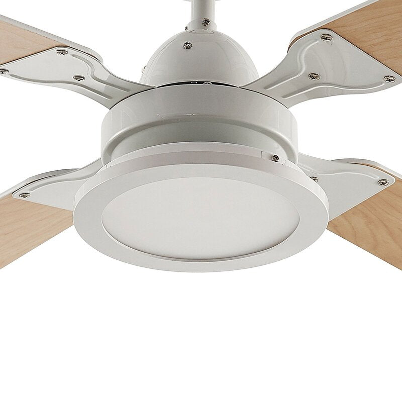 Lindby Deckenventilator Ventilator LED Fernbedienung Tedric weiß MDF Stahl Holz - 4251911788495