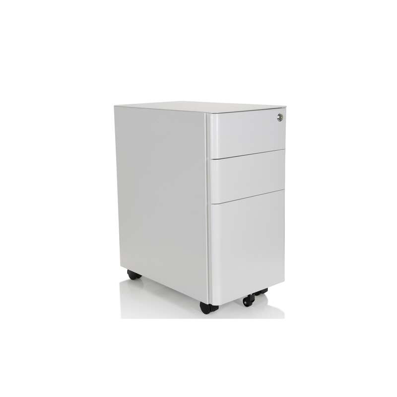 hjh OFFICE Rollcontainer Container Schublade Metall weiß grau Hängeregistratur - 4064323002239