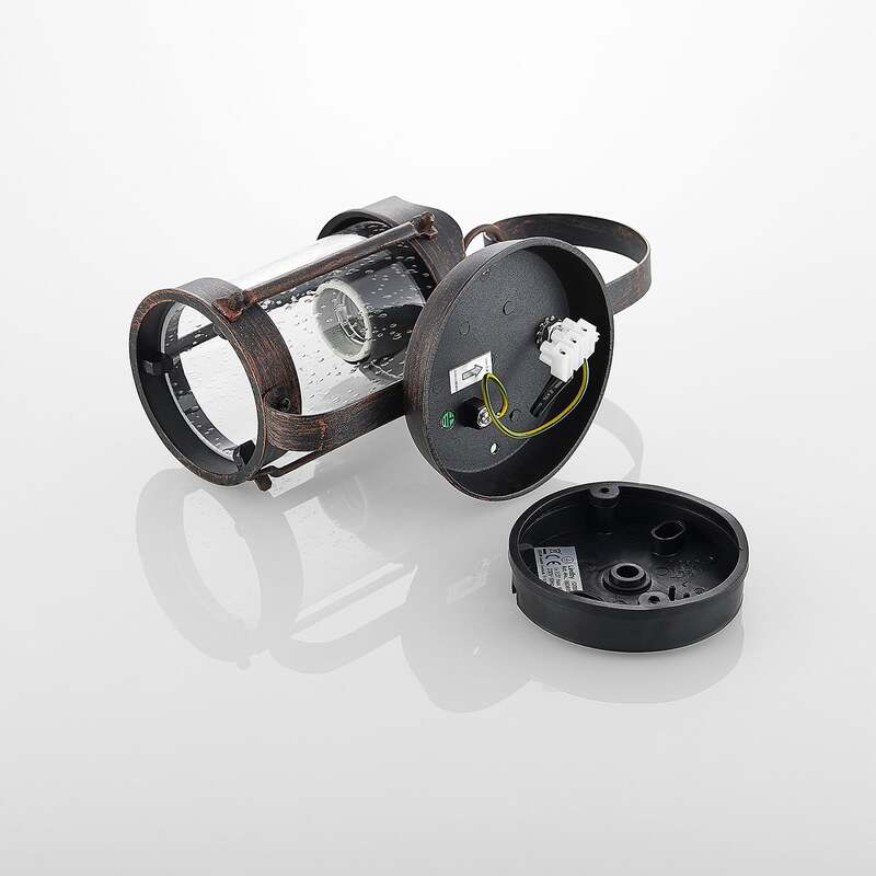 Lindby Außenwandleuchte Farly LED Gartenlampe Wandleuchte rostbraun Alu 17cm - 4251096573732