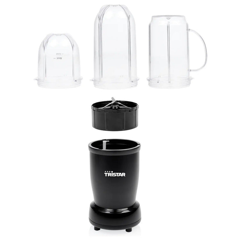 Tristar Smoothie Maker Mixer BL-4486 350W BPA-frei Schwarz 0,5l drei Becher - 8711387998836