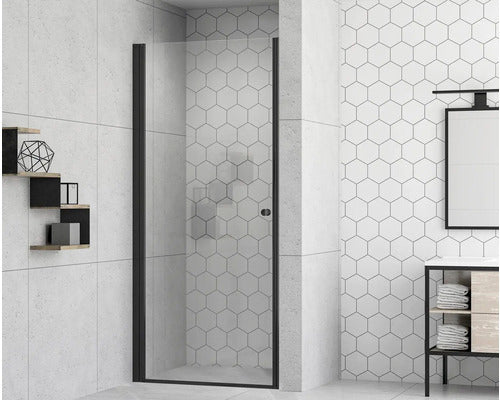 form&style Duschabtrennung Duschtür Drehtür MODENA Klarglas Schwarz 75 x 195 cm - 4306517980535