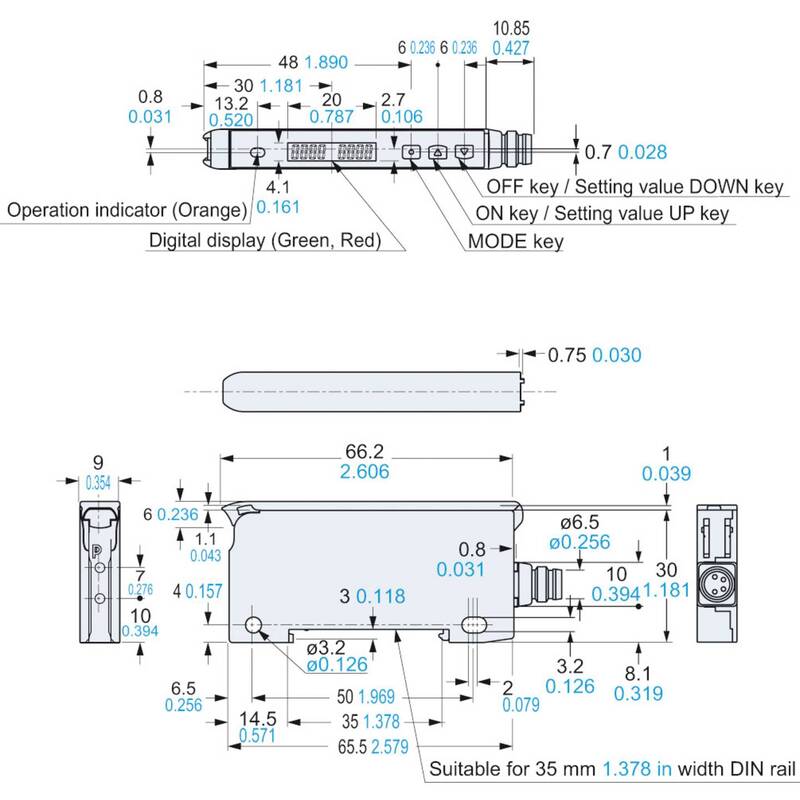 Panasonic Lichtwellenleiter-Verstärker Serie FX100 Industriesensoren Sensoren - 2050000450754