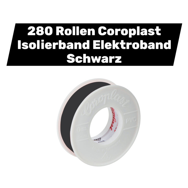 Coroplast Isolierband Elektroband Tape schwarz 4,5mx15 selbstklebend 280 Rollen - 4330816003831