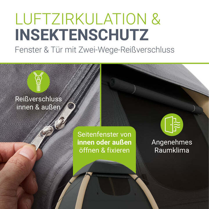 Campingzelt aufblasbar 1-3 Personen Luftzelt wasserdicht schnell aufbaubar Gr M - 4262437187686