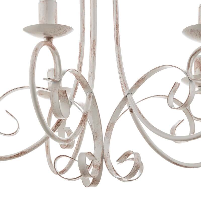 Euluna Kronleuchter Pompei Hängelampe LED Pendelleuchte dimmbar weiß antik 60cm - 8030626532663