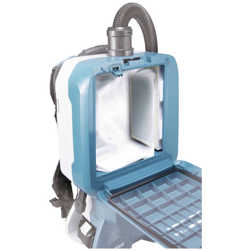 Makita Akku-Rucksackstaubsauger DVC665ZU Sauger 36V 6,7kg türkis effizient 523mm - 0088381890656