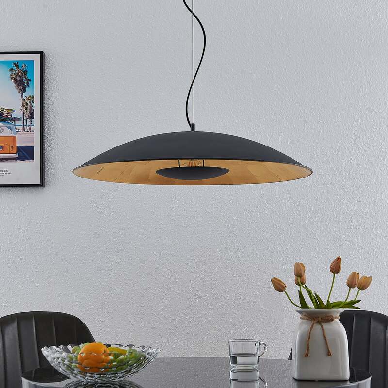 Lindby Hängelampe Hängeleuchte Narisara LED Pendelleuchte dimmbar schwarz-gold - 4251911713572