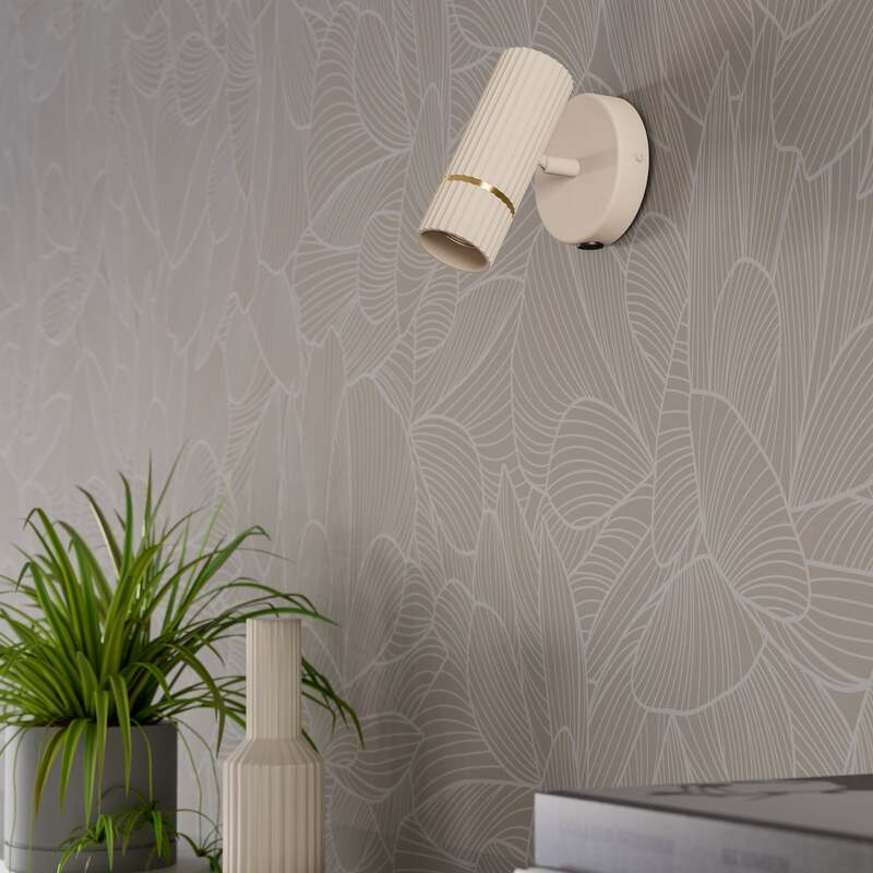 Eglo Wandstrahler Caminia LED Wandleuchte Strahler Lampe beige messing 16cm - 9008606312504