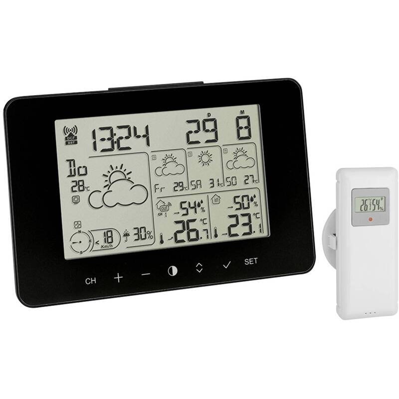 TFA Dostmann Funk-Wetterstation Wettervorhersage 4 Tage 3 Sensoren schwarz - 4009816034748