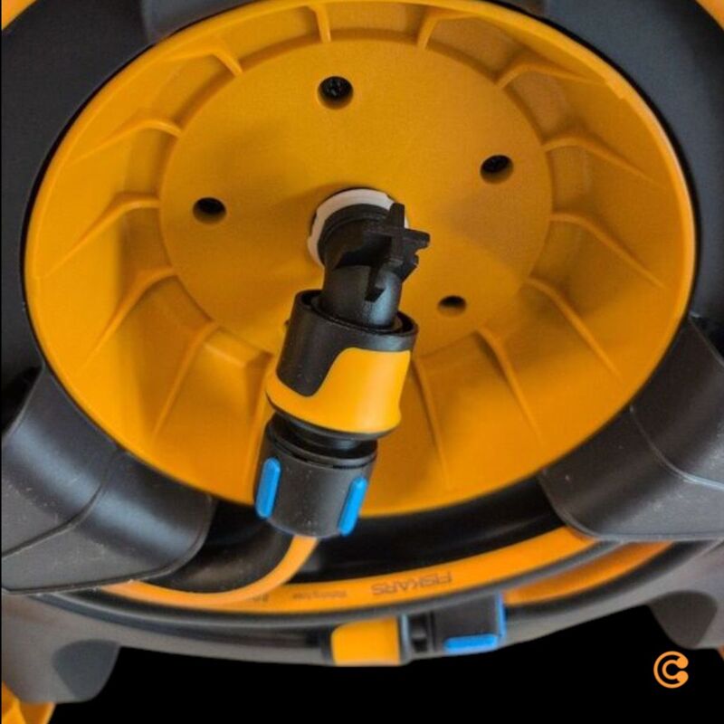 Fiskars Schlauchwagen Comfort Waterwheel L 30m 13mm drehbar Zubehörfach schwarz - 6411501512840