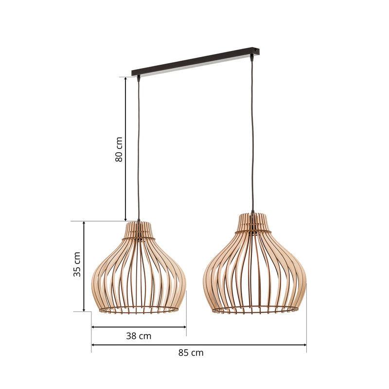 Euluna Hängeleuchte Pendelleuchte Barrel Leuchte Lampe Deckenlampe LED Holz - 5907623619891