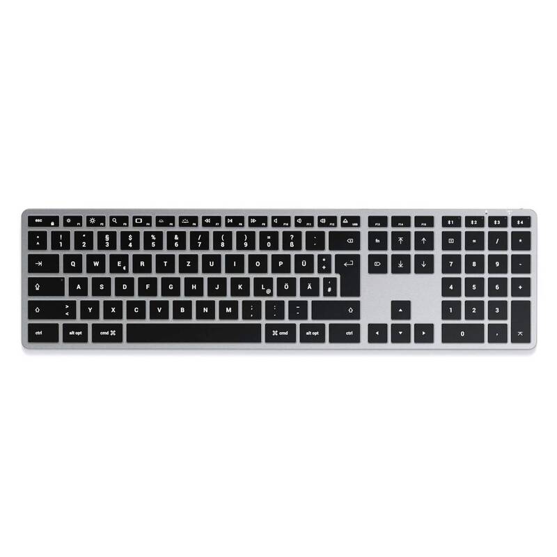 Satechi Tastatur Keyboard Slim X3 Bluetooth QWERTZ Anthrazit mit Beleuchtung - 0879961009618