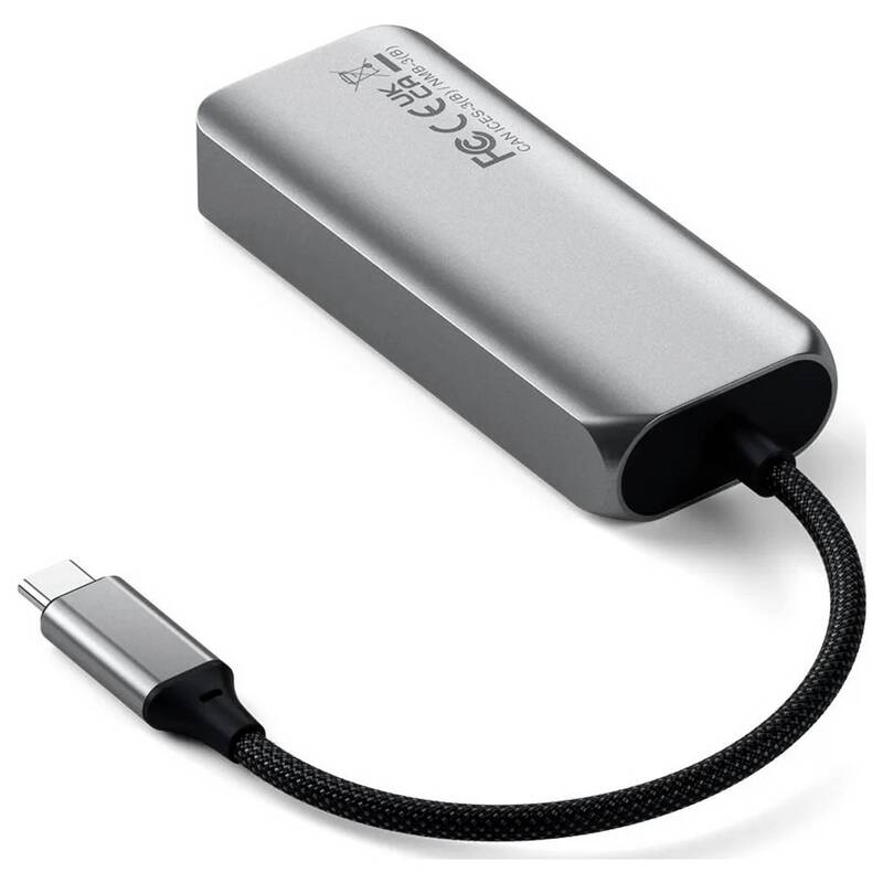 Satechi Dockingstation 4-Port Hub USB-C Lan Grau für MacBook iPad iPhone Apple - 0810086361342