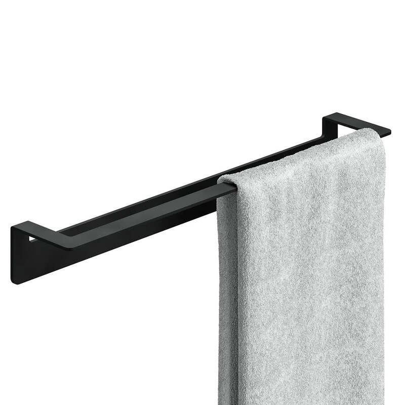 Weissenstein Handtuchstange Halter WOMO Schwarz 45cm Edelstahl selbstklebend - 4260470461831