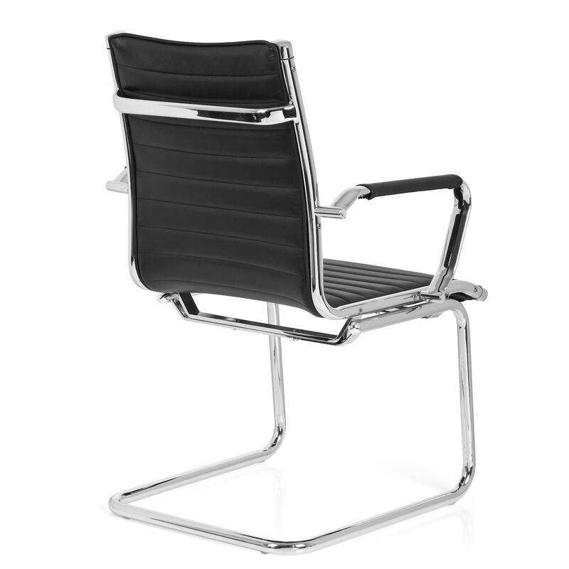 hjh OFFICE Besucherstuhl Konferenzstuhl Stuhl Schwarz Armlehnen Sitz - 4260354054029