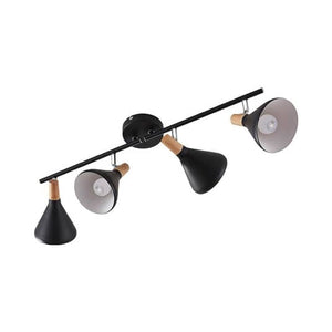 B-Ware Lindby Deckenleuchte Lampe Arina Schwarz Metall Holz 4 flammig Wohnzimmer Esszim