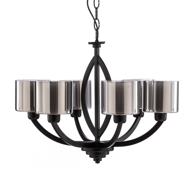 Avonni AV-7002-1876-6BSY Kronleuchter Hängeleuchte schwarz 6-flammig E27 LED - 8698957178525