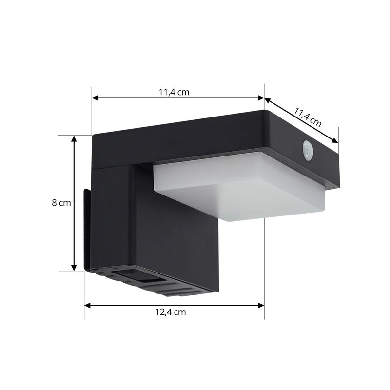 Lindby LED-Solarwandleuchte Eleazar schwarz Gartenlampe Wandleuchte mit Sensor - 4251911786668
