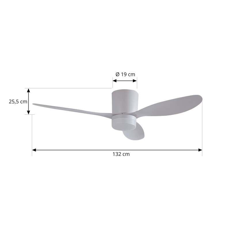 Lucande Deckenventilator Ventilator LED weiß Kayu leise DC Raumlüfter 132 cm - 4251911779929