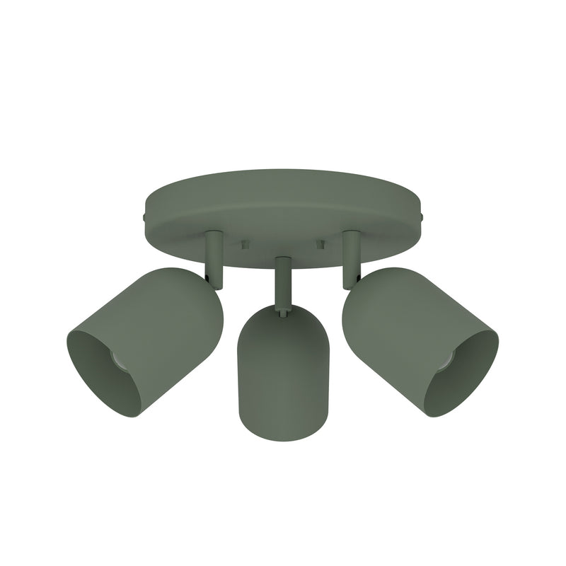 Eglo Deckenstrahler Strahler Tilston LED dimmbar dunkelgrün Ø25cm 3-flg. Stahl - 9008606359677