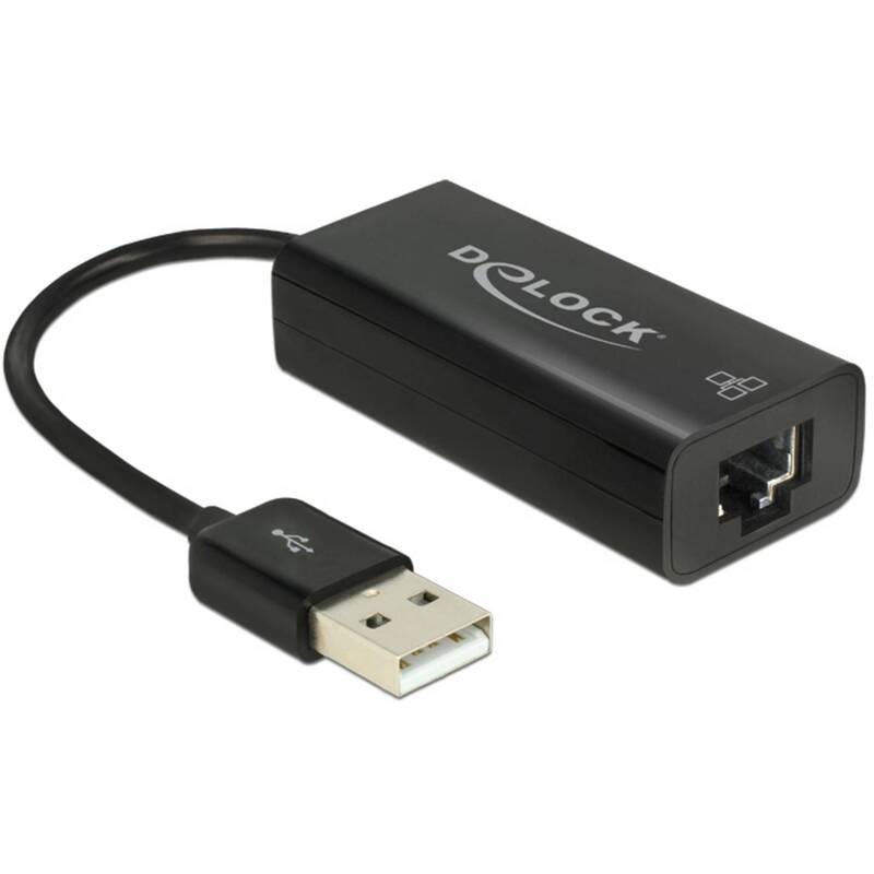 DELOCK Netzwerkadapter LAN Adapter USB RJ45 Ethernet Schwarz Plug Play 2 STÜCK - 4043619625956