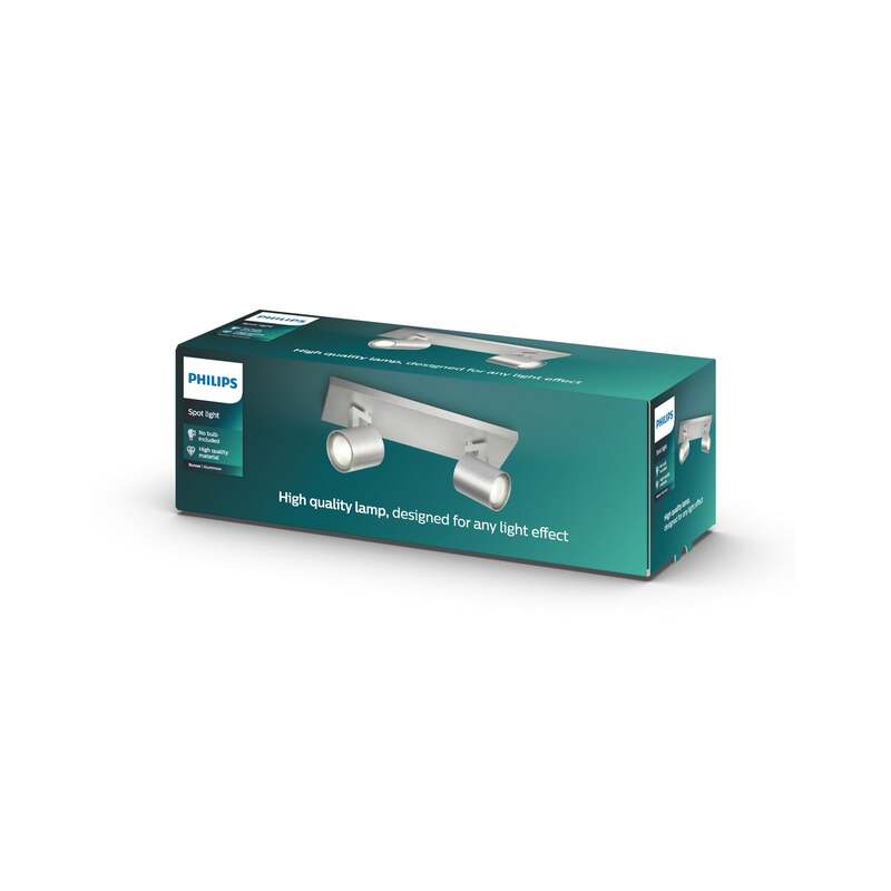 Philips Deckenlampe Deckenleuchte myLiving Runner GU10 2-flammig dimmbar alu - 8718291487951