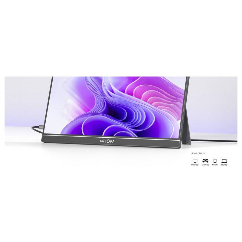 Arzopa Portabler Monitor 17,3 Zoll Full HD 1920x1080 IPS HDMI USB-C schwarz - 6975114120187