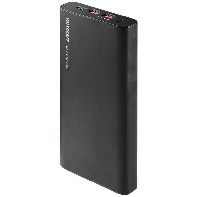 Voltcraft Powerbank 26800mAh Akku Ladegerät USB-C 3A Quick Charge schwarz - 4064161219943