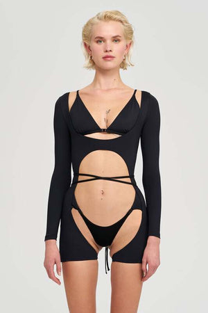 B-Ware IAMNOTBASIC Judith Bodysuit Einteiler Body Schwarz Größe XS Damenmode