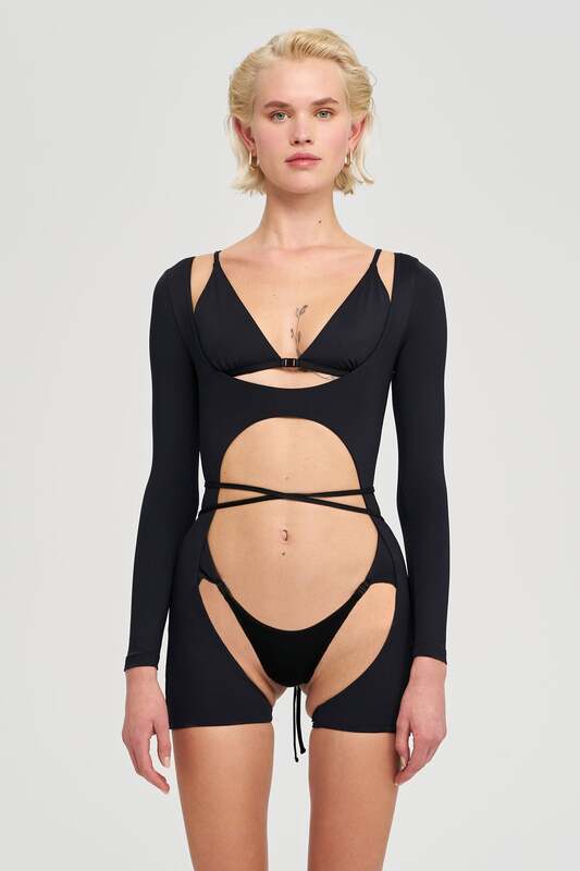 IAMNOTBASIC Judith Bodysuit Einteiler Body Schwarz Größe XS Damenmode - 8682521044828
