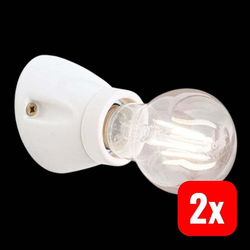 ORION Wandleuchte Frost Keramik E27 extern dimmbar 60W Retrolook weiß - 9003090270064