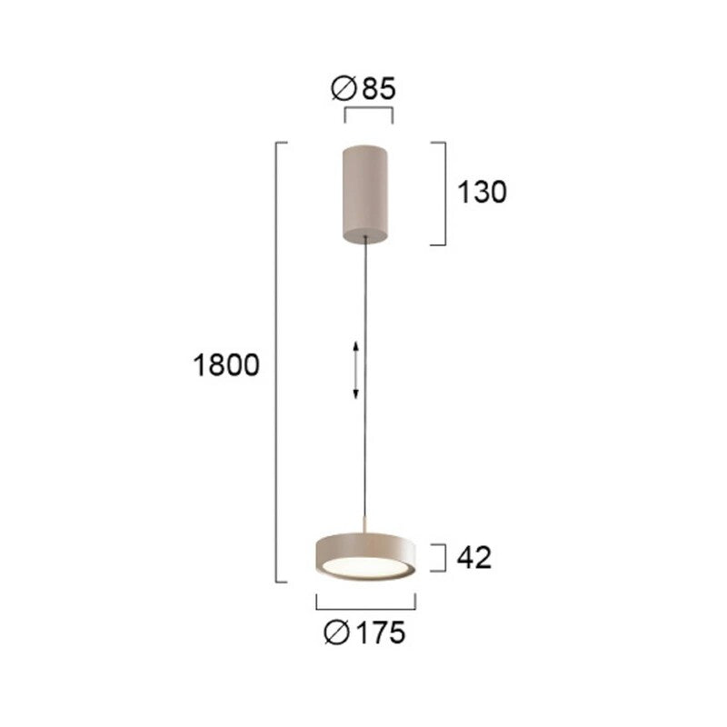 Viokef Denver LED Hanging Light, Ø 17 Cm, Beige, Metal - 5201769153531