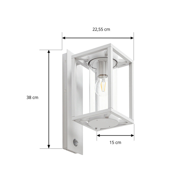 Ferda Außenwandlampe Wandleuchte Sensor E27 IP44 hellgrau Gartenlampe Leuchte - 4255830906985