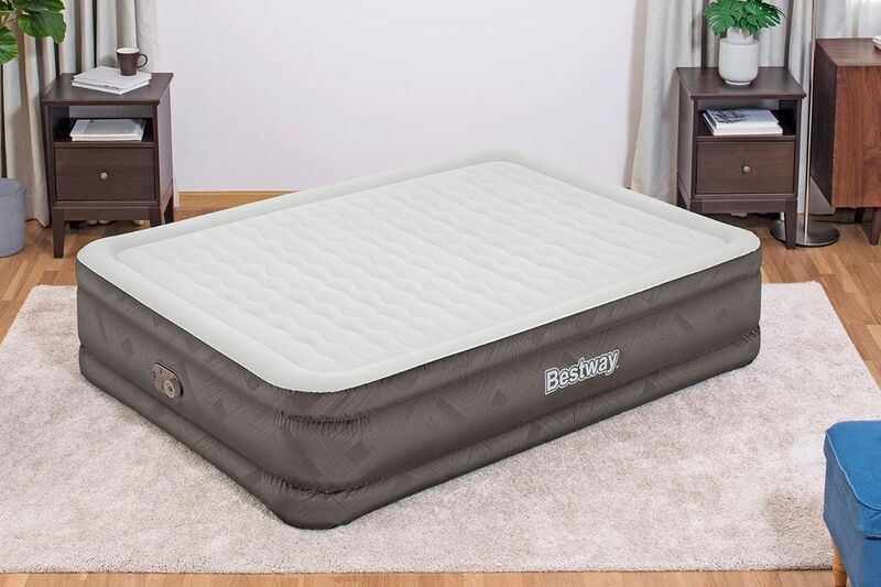 46cm Bestway Air Mattress Queen Inflatable Bed Airbed Grey - 06941607326596