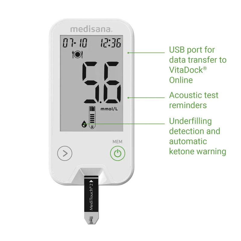Medisana MediTouch 2 mmol/L Blutzuckermessgerät Messgerät Blutzuckermesser - 4015588790348