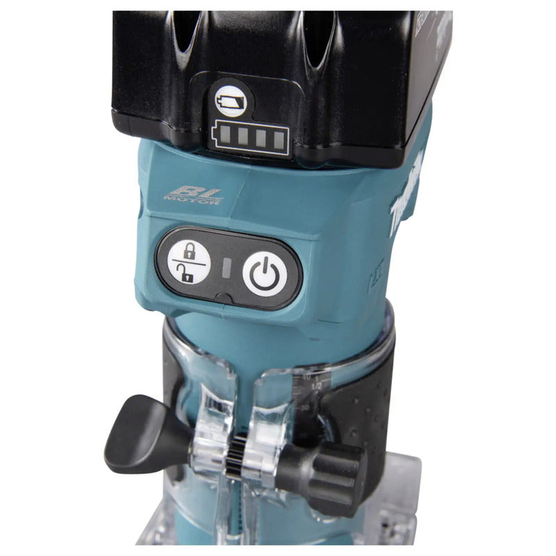Makita Akku-Kantenfräse DRT52Z 6 mm Schaft 30.000 U/min Holzfräse 134 mm lang - 0197050005106