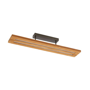 B-Ware Lindby LED-Deckenlampe Nesaja schwarz Holz 98cm dimmbar 31W 3500lm