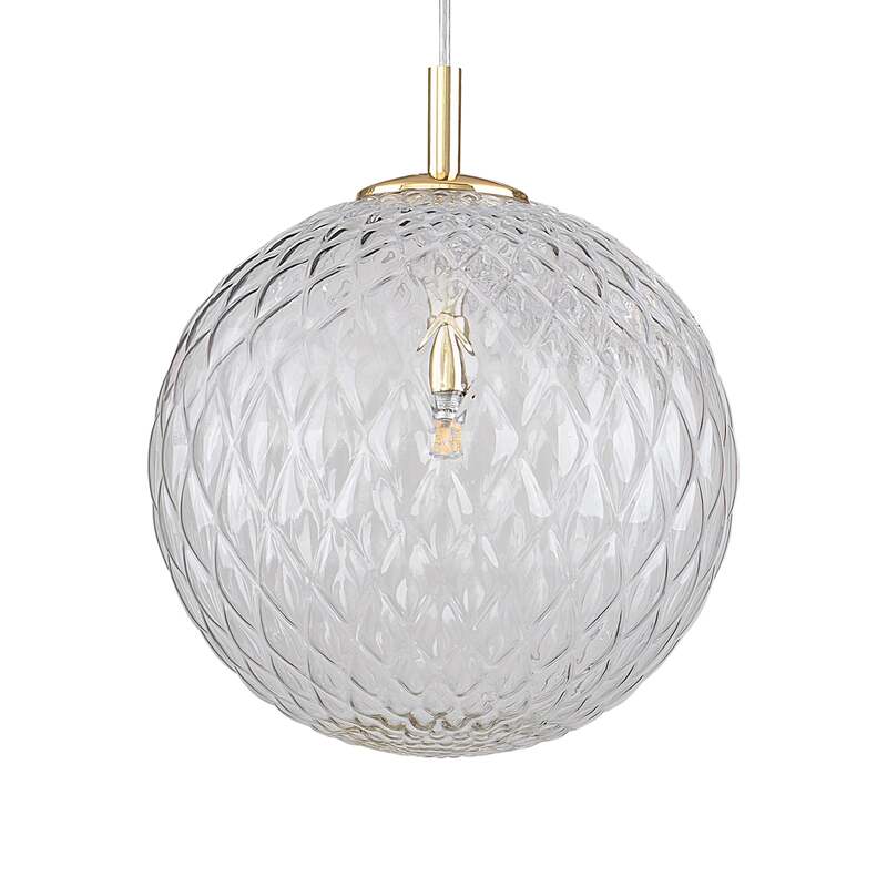 Pendelleuchte Cadix Glas 30 cm einflammig klar gold dimmbar IP20 6 W G9 - 5901780546106