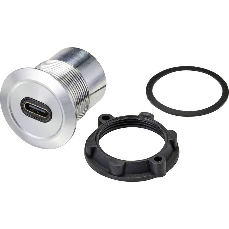TRU COMPONENTS USB-Einbaubuchse TC-9534320 USB-C Buchse Aluminium 22mm 1 St. - 4064161184470