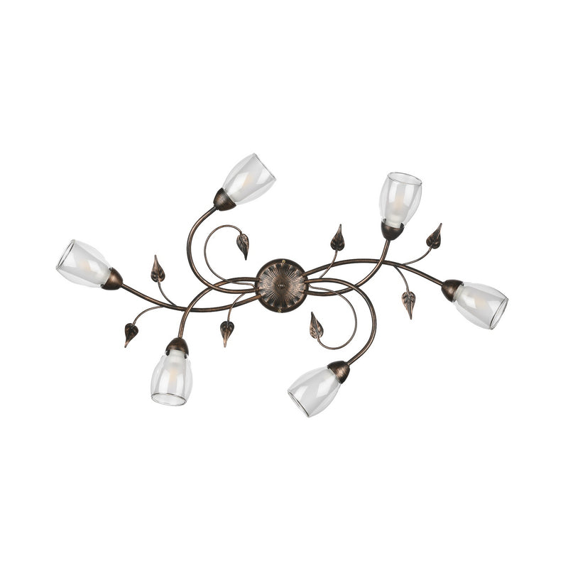 Deckenleuchte Lampe Liliana Metall Schwarz Gold Glas Deckenlampe Leuchte LED - 8030626546066