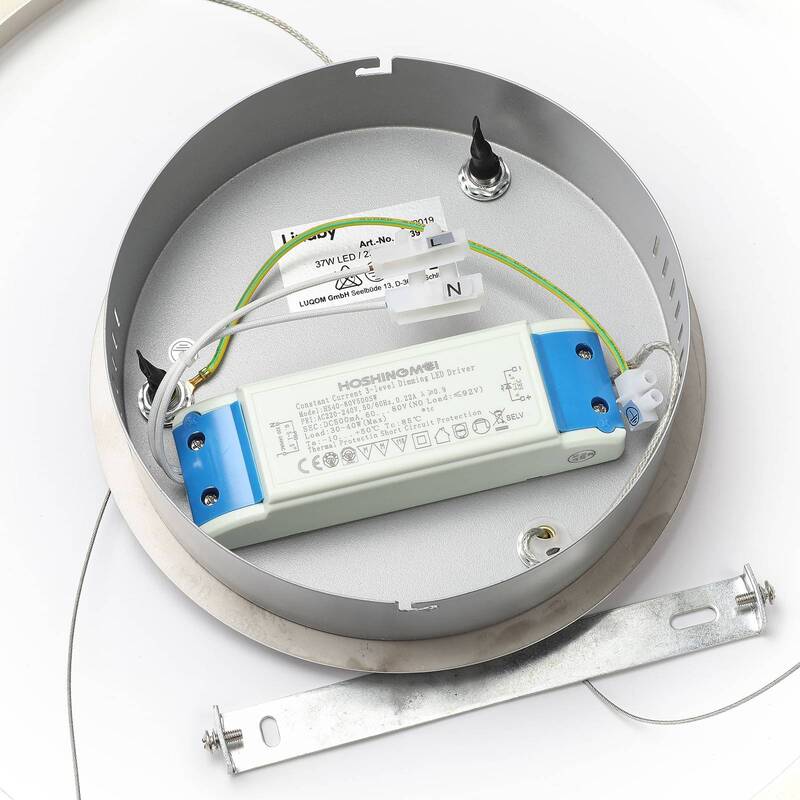 Lindby Davian LED-Hängeleuchte Hängeleuchte Deckenlampe Lampe 37W dimmbar nickel - 4251096563726