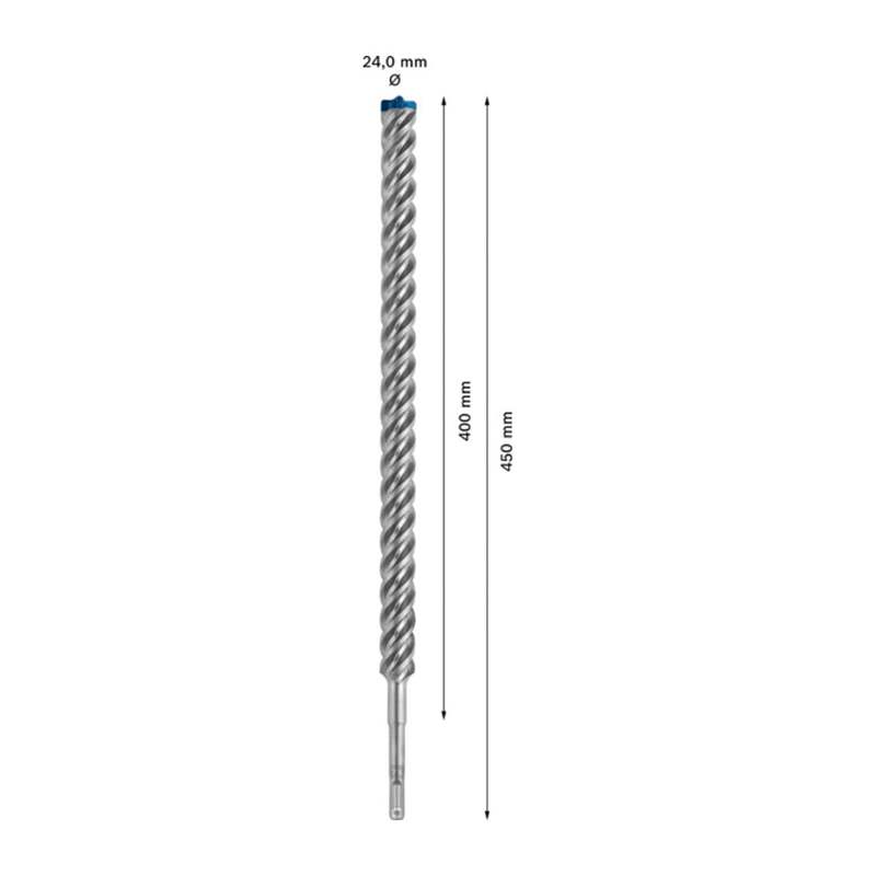 Bosch Hammerbohrer Bohrer EXPERT 7X SDS-plus 24mm 4 Schneiden 450mm Beton - 4059952532233