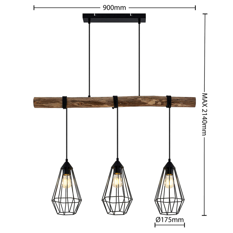 Lindby Hängeleuchte Eldarion LED Pendelleuchte Lampe dimmbar schwarz matt 90cm - 4251096581126