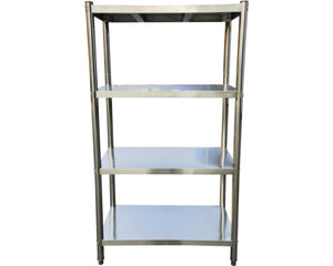 B-Ware Kaiserthal Edelstahlregal Lagerregal Gastro Regal 320kg 4 Böden 180x100x50cm