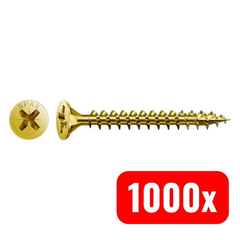 SPAX Universalschraube Senkkopf YELLOX 4x55mm 500 Stück Teilgewinde Pozidriv - 4003530023064